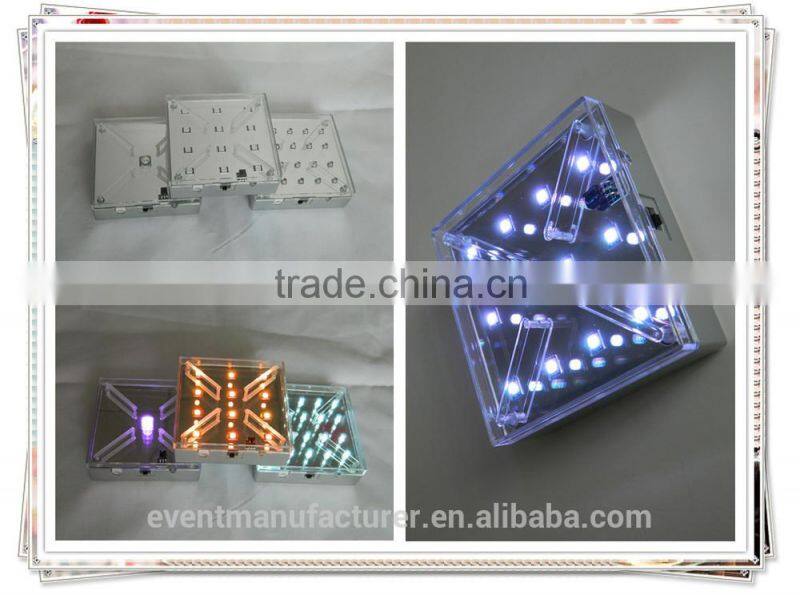 New square color changing led centerpiece light office table decoration