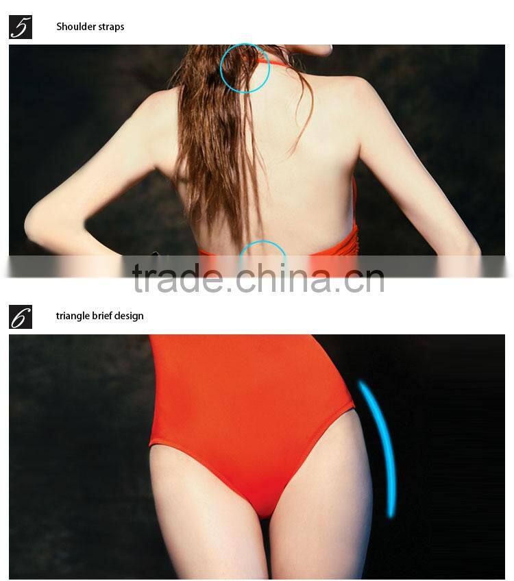 Balneaire new style women orange sexy one Piece Swimwear,wholesale plus size swimsuits