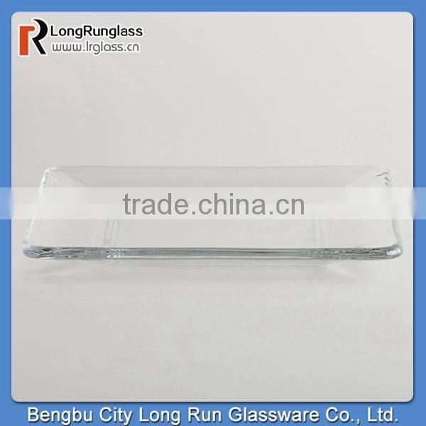 LongRun New Design Tempo Square Glass Plates Unique Kitchenware Wholesale