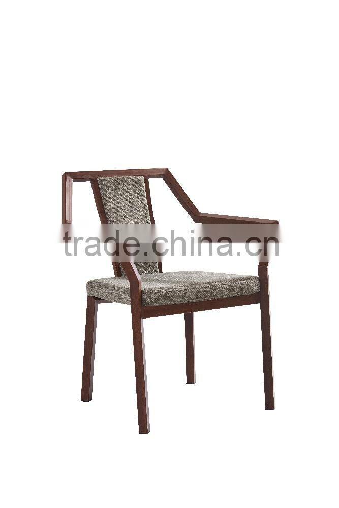 Kinked iron frame dinning chair with PU high bouncy sponge and iron legs