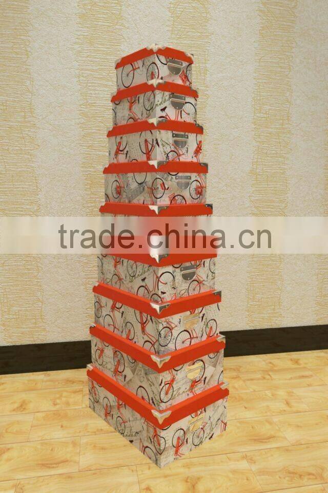 new design best quality Christmas Hard Case paper box iron handle