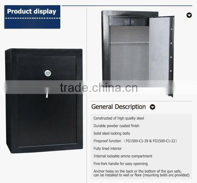 high quality large fireproof ammo safe box/ gun safe box