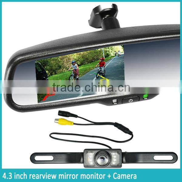 car rear view camera and parkng sensor rearview mirror with bluetooth car kite