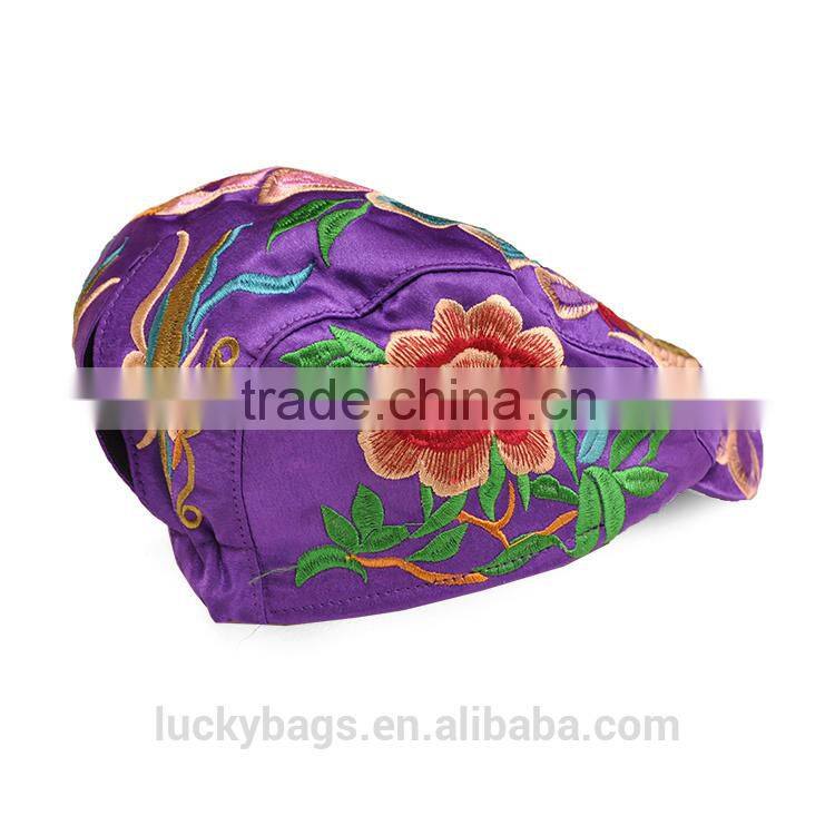 New fashion purple hat peacock pattern hat canvas 3d embroidery hat cheaper women hat