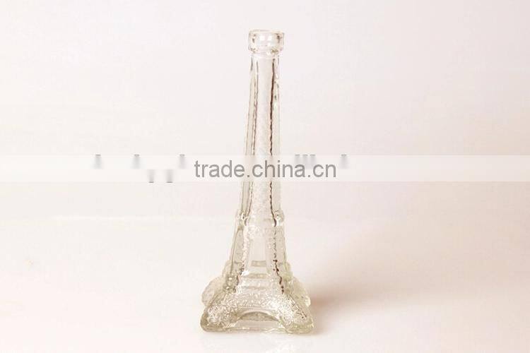 clear eiffel tower glass jar bottle for flower or artwork