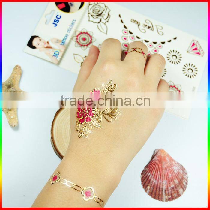 fluorescent temporary tattoo custom metallic tattoo gold flash tattoo
