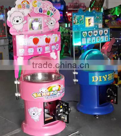 DIY cotton candy vending Coin-operated children cotton candy vending machine amusement park snack cotton suger game machine