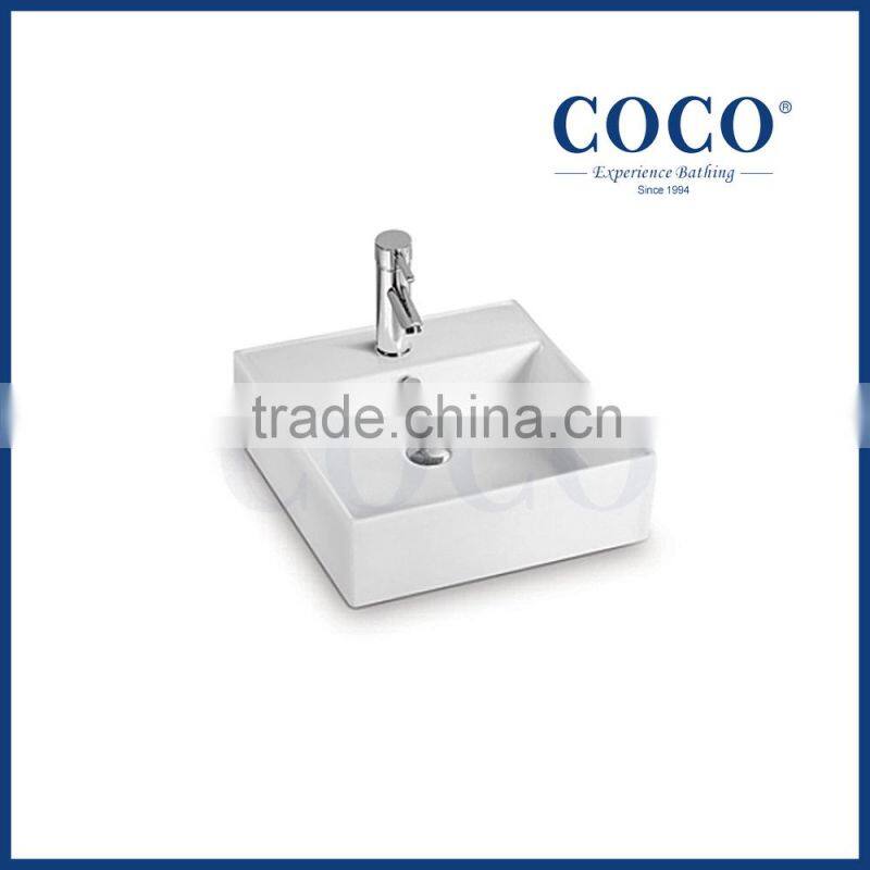 bathroom 460mm ceramic square shape hand wash basin