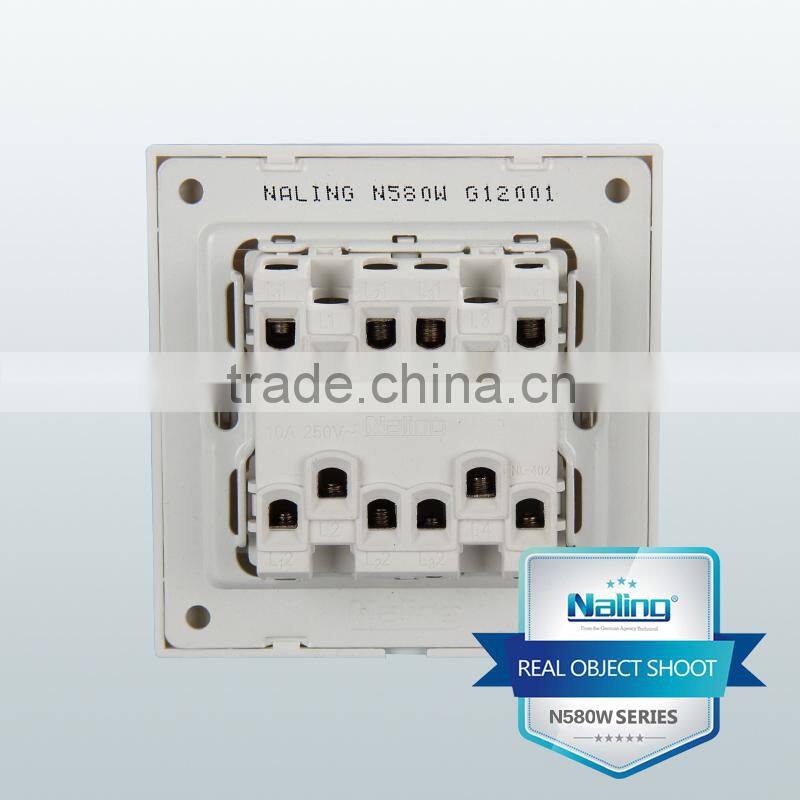 pure white 4 gang 2 way electric wall switch