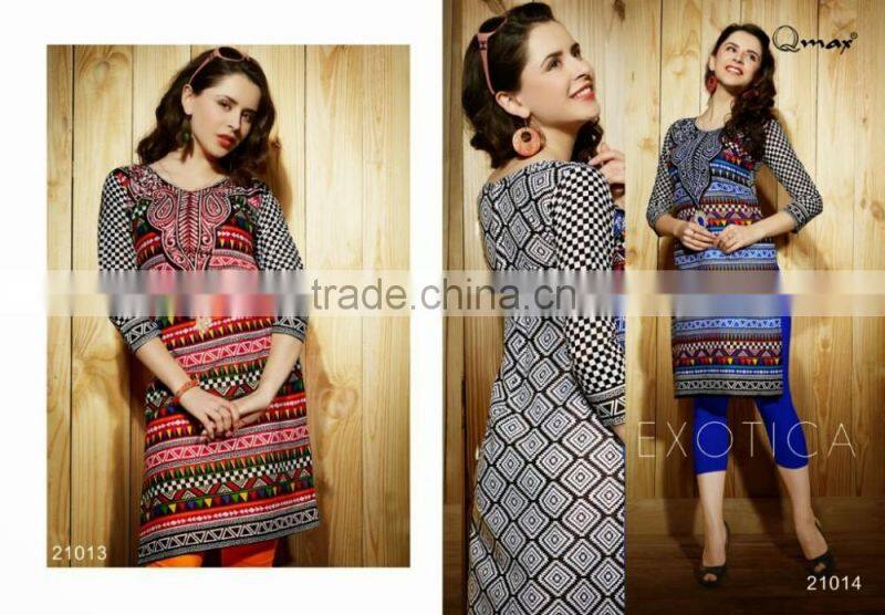 Indian Chikan Kurti Tunic Tops