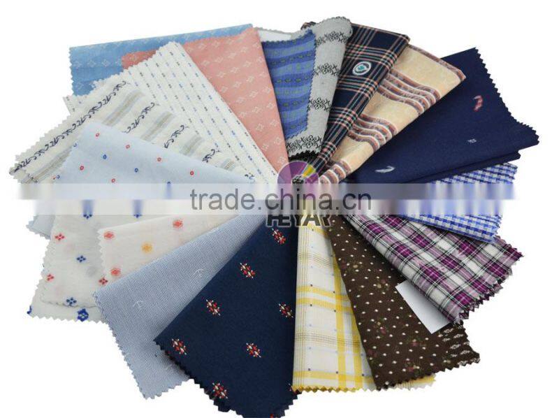 Red Yellow Jacquard Diamond Design White Dress Shirt Fabric