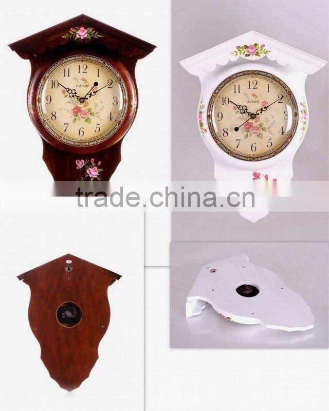 White Color Fashionable Design Wooden Wall Clock For Home Decor