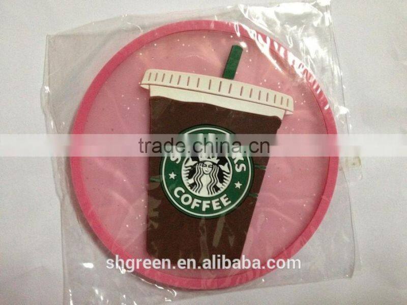 7mm thickness silicone rubber coaster for glass