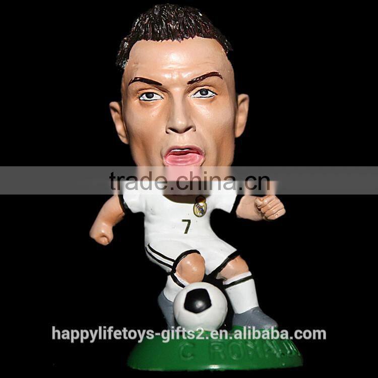 soccer player man polyresin big head football player toys PVC figurines