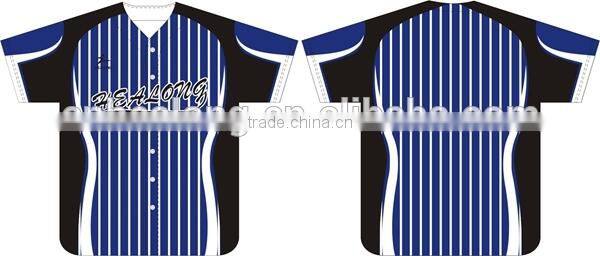 Custom Made Blue White Stripe Baseball Uniforms With Sublimation Printing