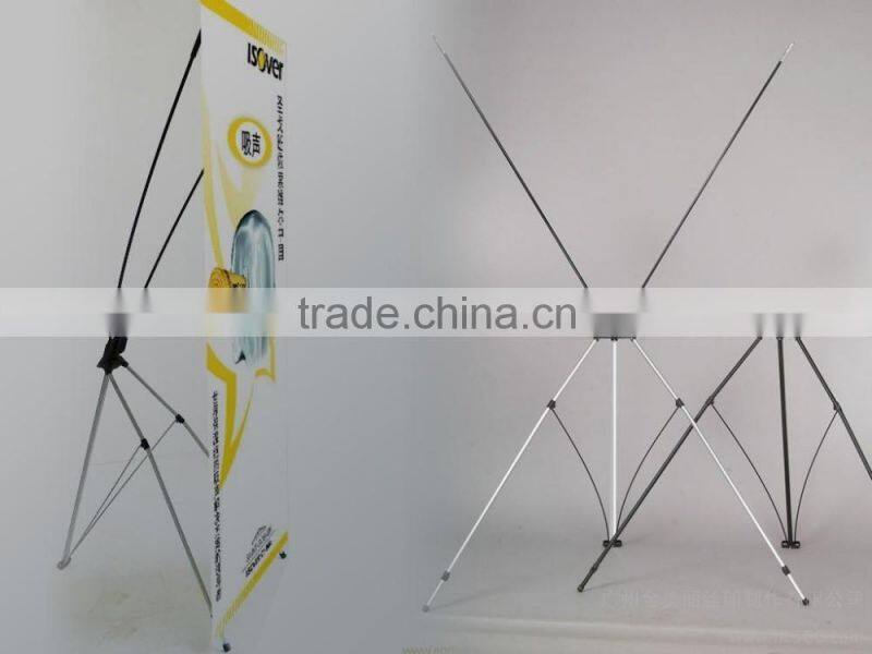 Cheap price economic X banner rack fiber glass Korea X banner stand for trade show adversiting display stand