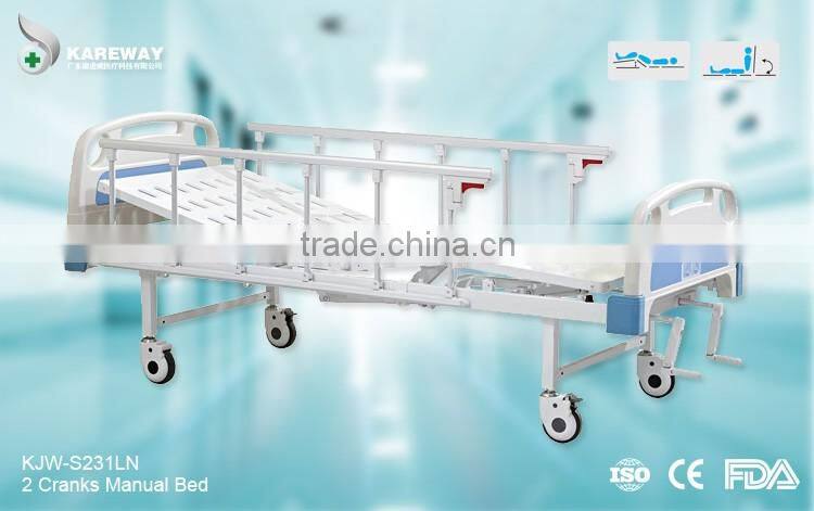 High quality hospital equipment buy manually 2 function hospital beds
