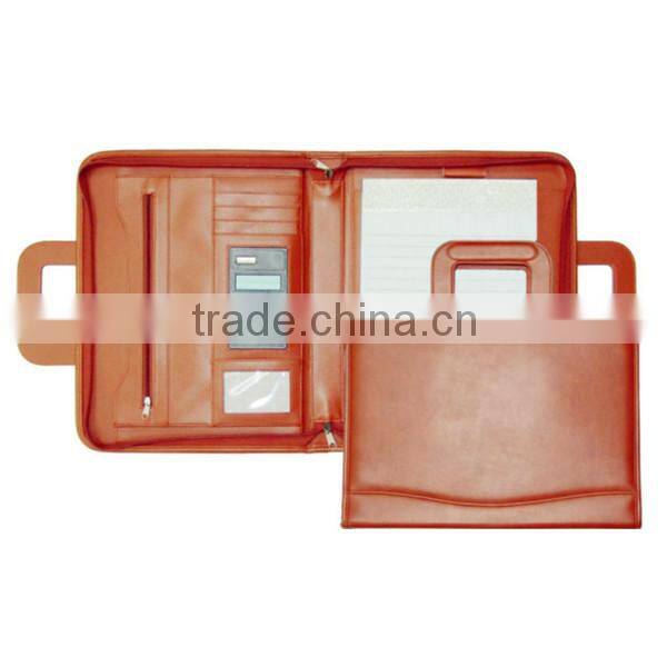 2016 A4 zipper leather briefcase with handle