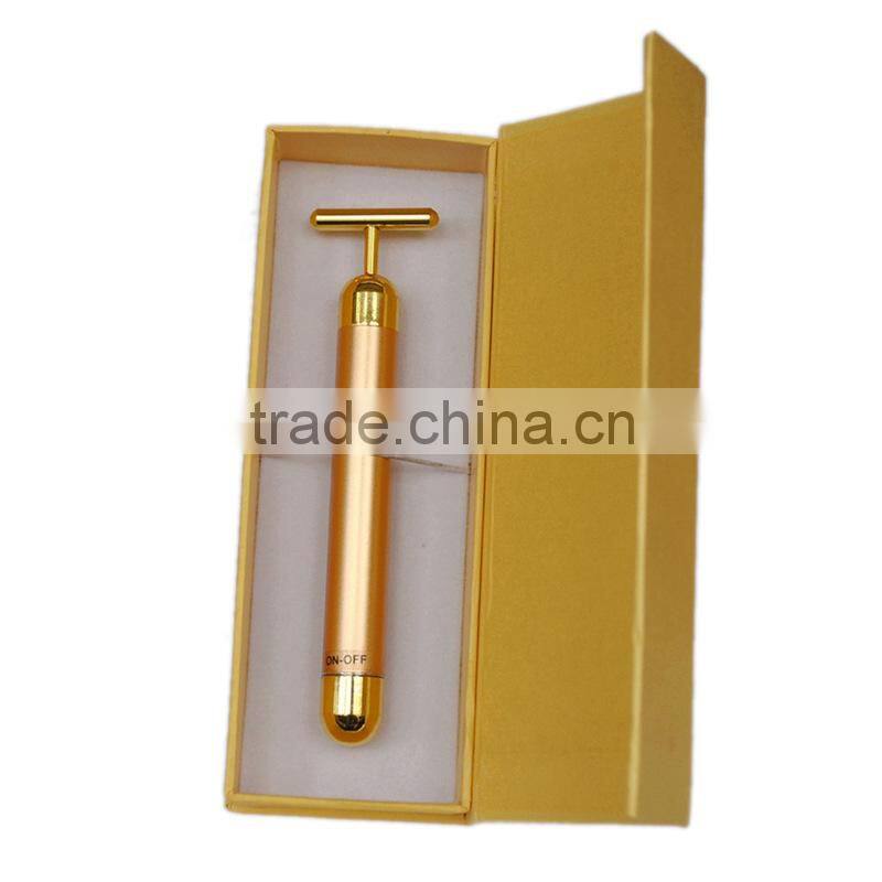 Mamufacturer hot seller Beauty Bar 24k Golden Pulse Facial Massager