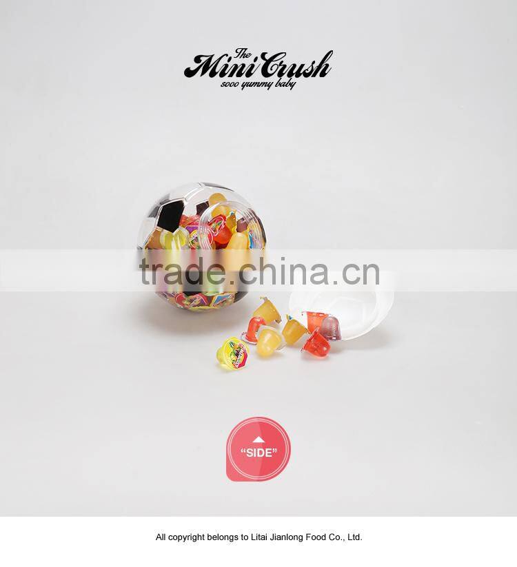 Football jar candy jelly,lychee coconut jelly,kosher mini jelly in baby doll