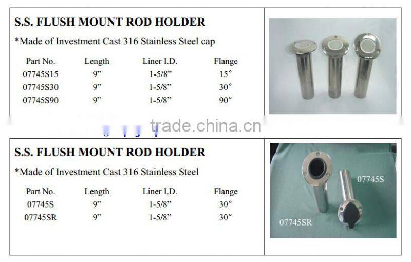 China gold supplier high quality 3 tubes rod holder,adjustable SS 316 rod holder for fishing use