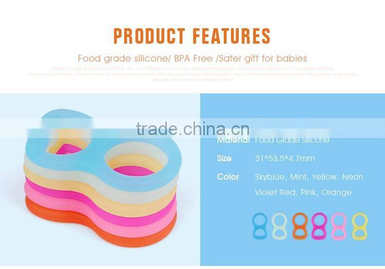 100%Food Grade Silicone Baby Boy Pacifier Clip Holder