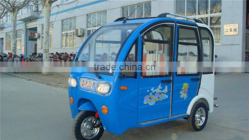 500W closed cabin cargo electric rickshaw tricycle with closed body