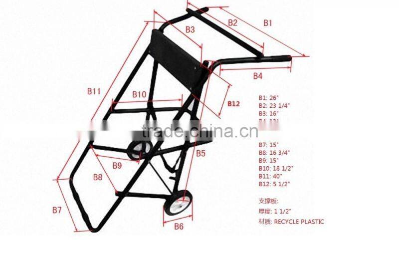 outboard motor carrier with two wheels