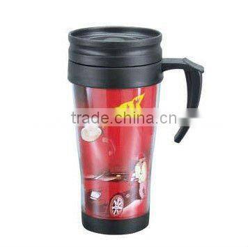 HOT! thermos jug Fashion plastic auto mug ,auto mug made of PP and plastic
