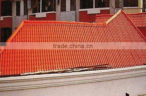 Unbreakable Waterproof Red Synthetic Resin PVC Roof Tile with ASA Coating in Guangzhou