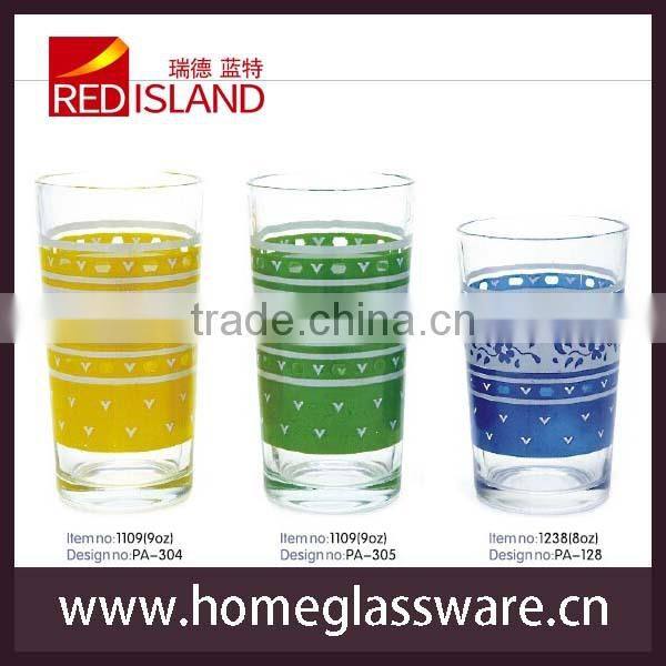 OEM Printed Round Drinking Glass Cup/Juice Glassware From Factory