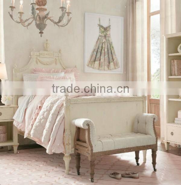 Victoria Style Carved Wooden Children Bed, Noble Children Bedroom Furniture Set, Wooden Princess Child/Kid's Bed