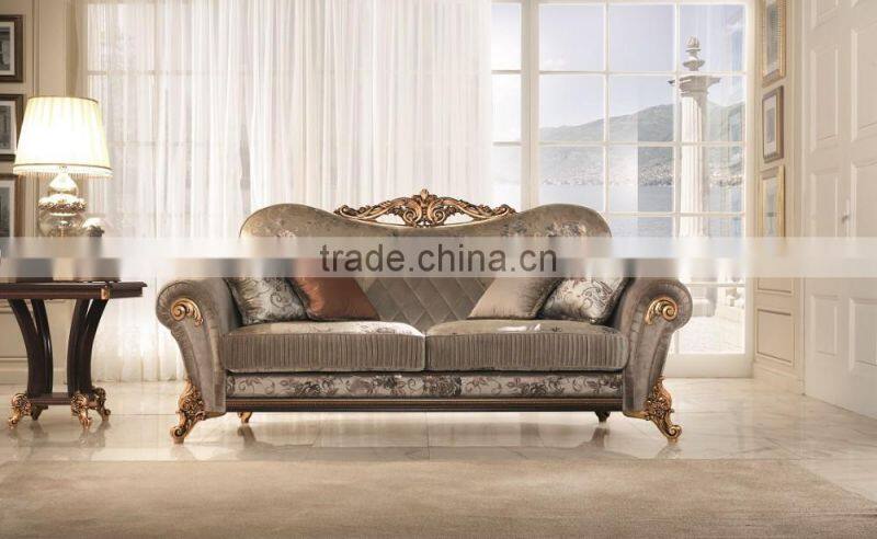 Italian Traditional 24K Gold Plated Living Room Sofa/TV Cabinet With Side Board And Mirror(MOQ=1 SET)