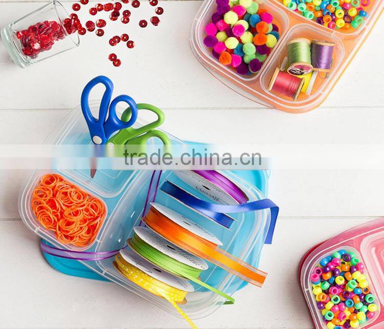 Bento Lunch Boxes Plastic 3 Compartments Food Container