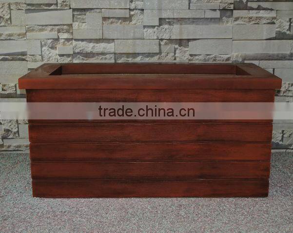 Fiberglass Imitate Wood Style Square Rectangular Planters