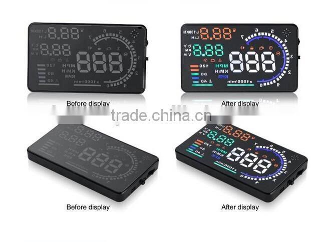 2016 New 5.5" Screen A8 Auto Car HUD Head Up Display KM/h & MPH Overspeed Warning Alarm System Car Speed Head UP LED Display