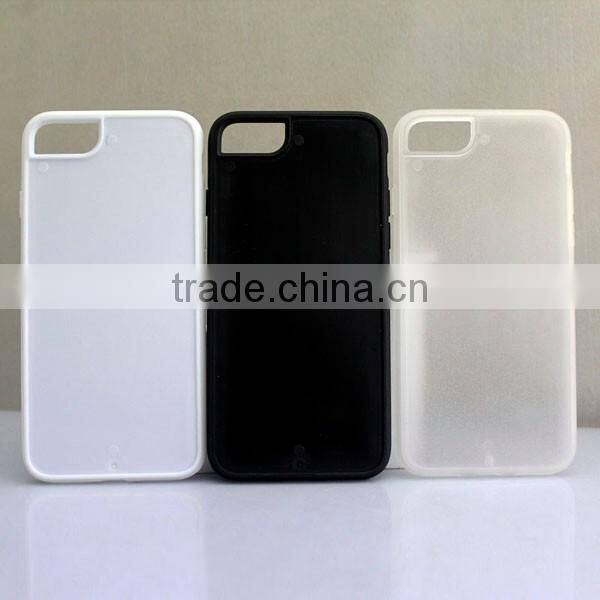 Hot sale TPU PC mobile phone case with groove on backside for iphone 7/7plus