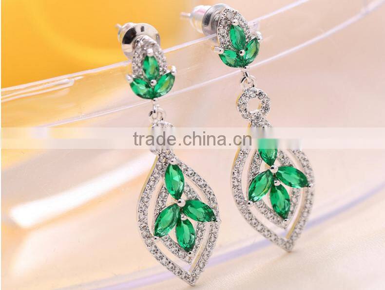 Wholesale Stock Small Order Fashion Women Alice Garden Long Zircon Earrings