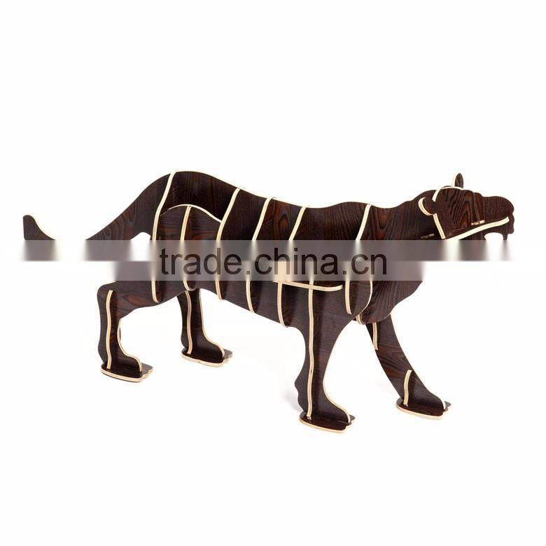 puzzle wood craft leopard table book shelves creative animal furniture