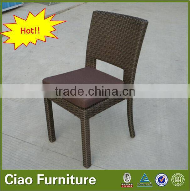 stackable armless garden leisure chair with cushion