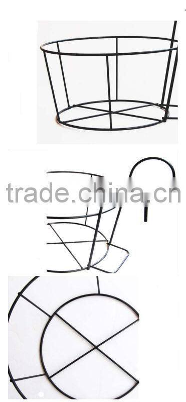 Black round metal wall-hanging flower pot with simple style