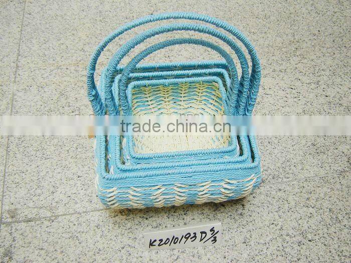Set of three Paper rope gift storage basket for Easter