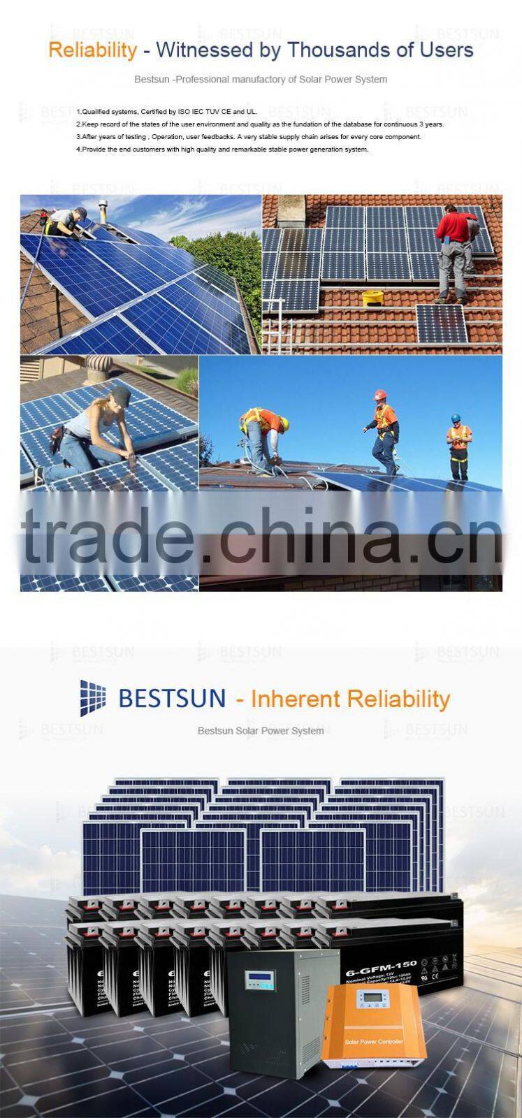 off grid Solar power system 5000w with battery, home solar power system BFS-5kw, solar lamps for home