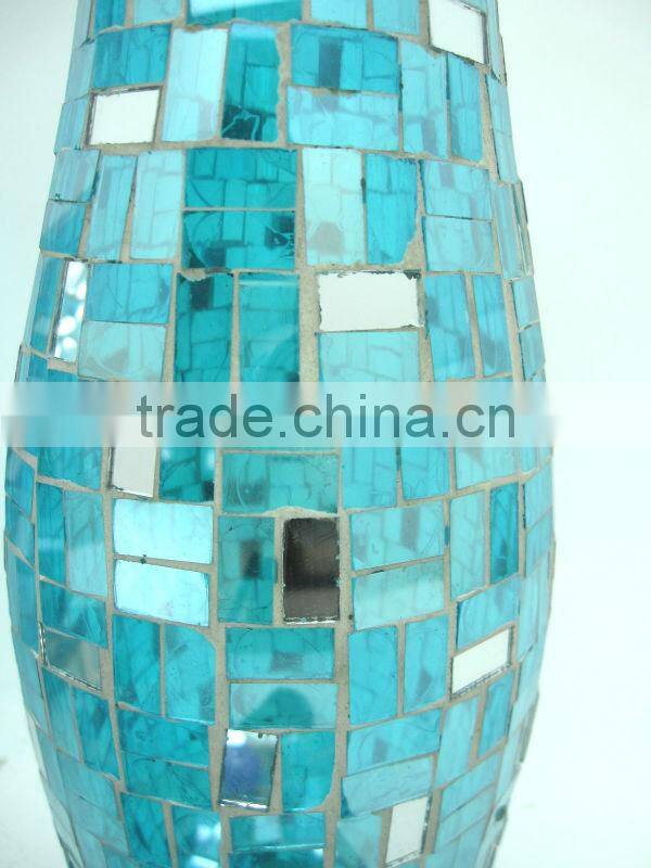 Wedding Decor Silver Rose Patterns Pink Crackle Tall Goblet Wine Glass Vase