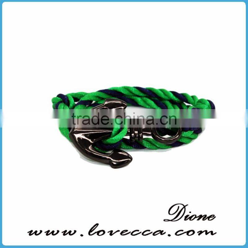 New Arrival Custom Anchor Nautical Hook Cotton Rope Bracelet Anchor Bracelet for Men