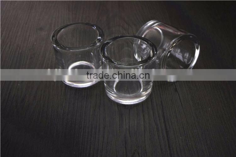 mini round thick glass candle cup within wax inside