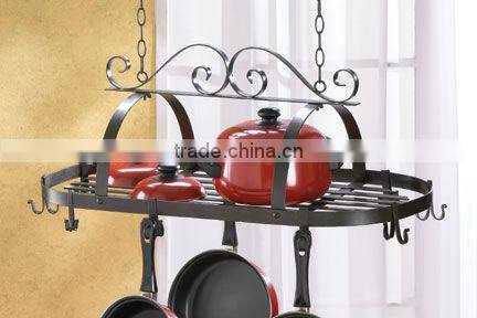 wrought iron kitchen hanging pot rack
