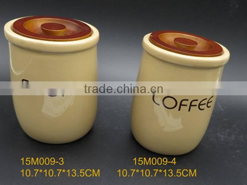 Round Shape Hermetic Porcelain Jar Coffee Jar Tea Jar