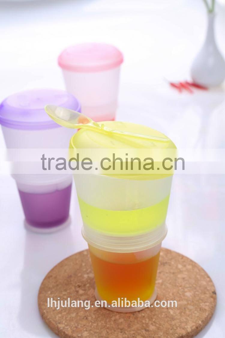 2017 Wholesale plastic cereal to Go breakfast cup /plastic cereal cup with spoon