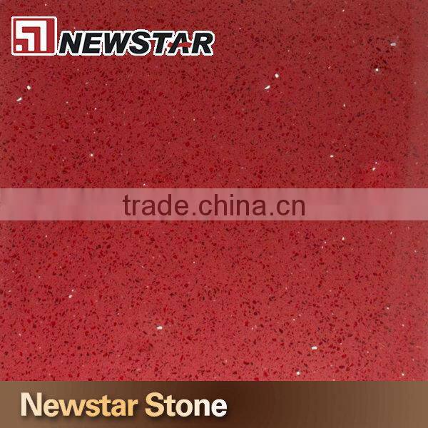 Crystal red sparkle quartz floor tiles